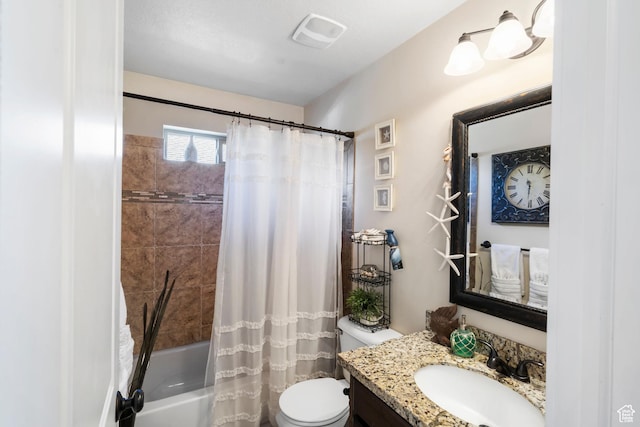 3547 E Jacobs Way, Eagle Mountain, UT 84005 - full bathroom featuring vanity, toilet, and shower / bathtub combination with curtain