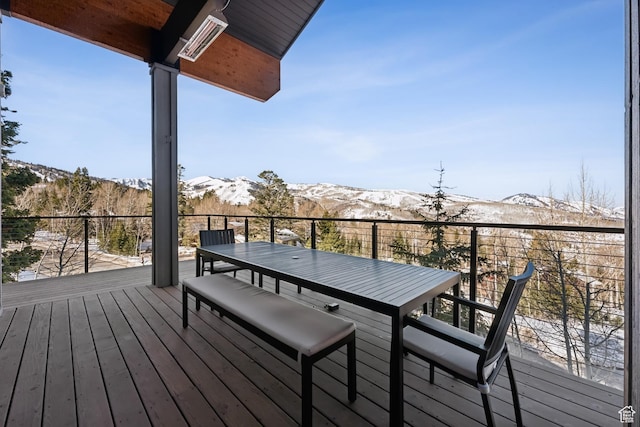 8200 E Royal St Unit 50, Deer Valley, UT 84060 - wooden deck featuring a mountain view and outdoor dining space