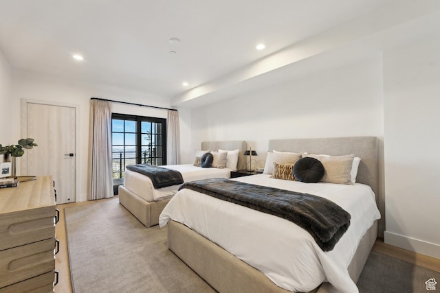 8200 E Royal St Unit 50, Deer Valley, UT 84060 - bedroom with access to outside, recessed lighting, baseboards, and light wood finished floors