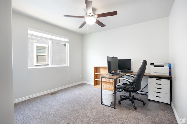 2534 S 2200 W, West Haven, UT 84401 - home office featuring carpet floors, a ceiling fan, and baseboards