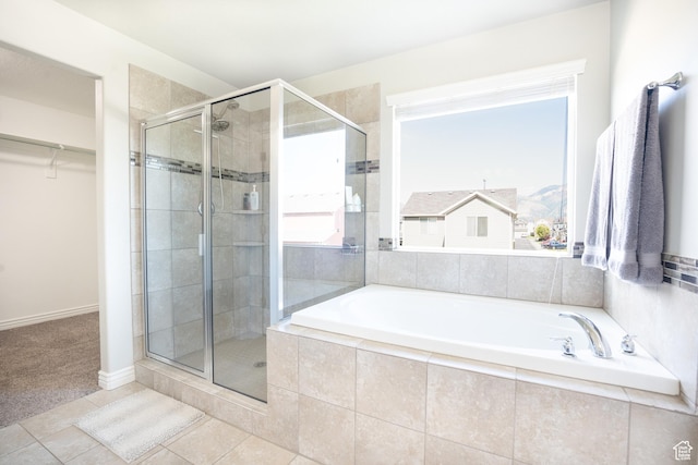 2534 S 2200 W, West Haven, UT 84401 - full bath with a stall shower, a garden tub, a walk in closet, and tile patterned floors