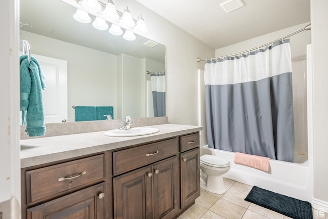 2534 S 2200 W, West Haven, UT 84401 - bathroom featuring vanity, tile patterned flooring, toilet, and shower / bath combination with curtain