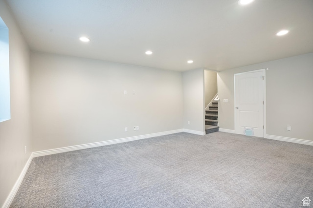 2534 S 2200 W, West Haven, UT 84401 - finished basement with stairs, carpet, recessed lighting, and baseboards