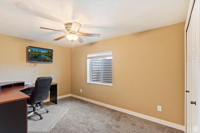 2432 Field Stone Way, Layton, UT 84041 - home office featuring carpet floors, baseboards, and ceiling fan
