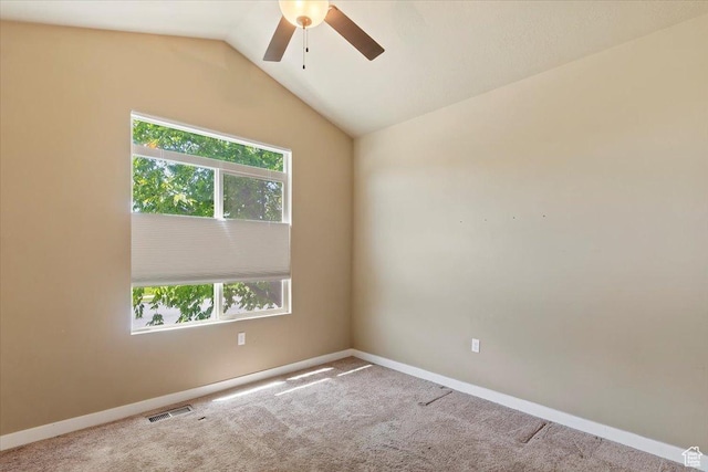 2432 Field Stone Way, Layton, UT 84041 - spare room with ceiling fan, baseboards, carpet floors, and lofted ceiling