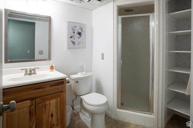 6837 S Baldwin Ave, West Jordan, UT 84084 - full bathroom with vanity, a shower stall, and toilet