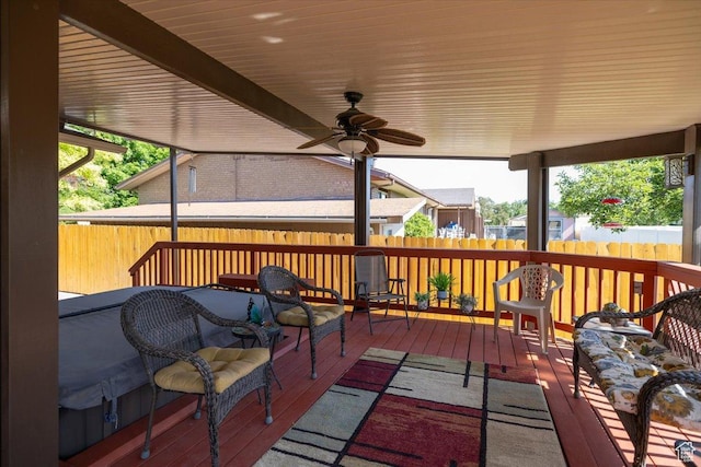 6837 S Baldwin Ave, West Jordan, UT 84084 - wooden deck featuring a ceiling fan