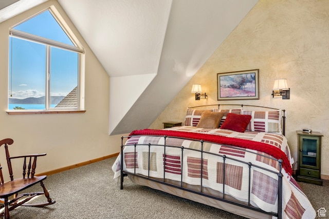 125 W Persimmon Dr Unit 2, Garden City, UT 84028 - carpeted bedroom featuring lofted ceiling and baseboards