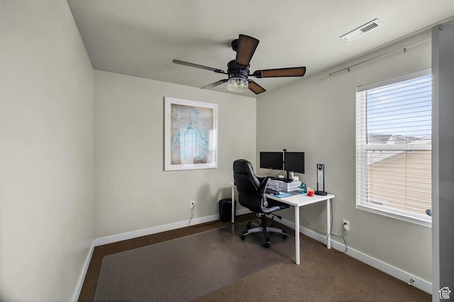 5128 W Stockfield Ln N, Herriman, UT 84096 - office space featuring baseboards, a ceiling fan, and carpet floors