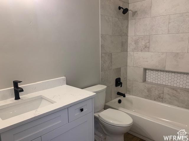 3323 N 1200 W, Pleasant View, UT 84414 - bathroom featuring toilet, shower / tub combination, and vanity