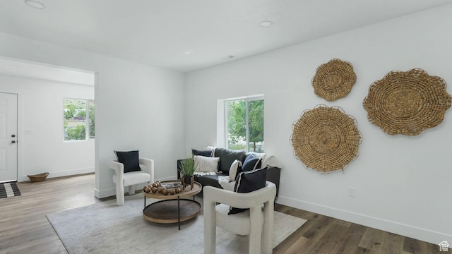 72 W Leadville Row, Eureka, UT 84628 - sitting room with wood finished floors, baseboards, and recessed lighting