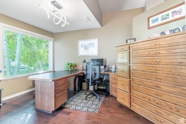 4862 S Kiwana Dr, South Ogden, UT 84403 - office featuring dark wood finished floors and baseboards