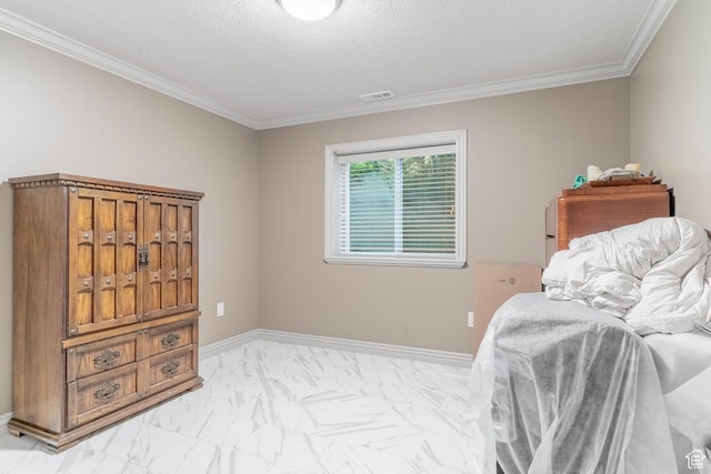 4862 S Kiwana Dr, South Ogden, UT 84403 - bedroom featuring light marble finish floors and crown molding