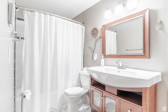 4862 S Kiwana Dr, South Ogden, UT 84403 - bathroom featuring toilet, vanity, and a shower with shower curtain