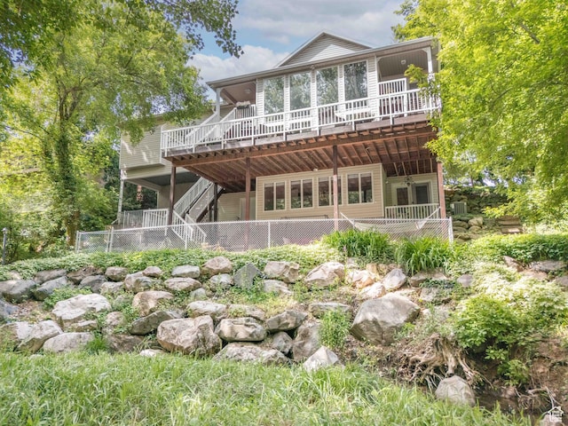 4862 S Kiwana Dr, South Ogden, UT 84403 - rear view of house with a deck and stairs