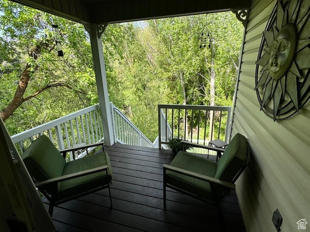 4862 S Kiwana Dr, South Ogden, UT 84403 - wooden deck with a wooded view