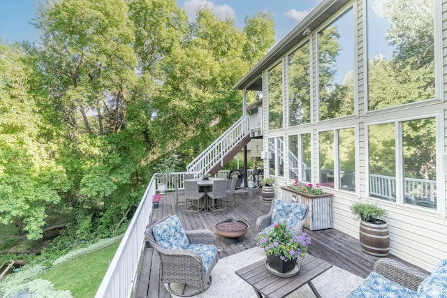 4862 S Kiwana Dr, South Ogden, UT 84403 - deck with outdoor dining space and stairs