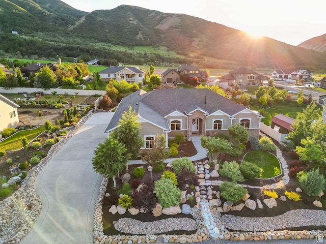 588 S 100 E, Mantua, UT 84324 - aerial perspective of suburban area featuring a mountain backdrop