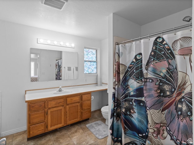 164 S 400 E, Fairview, UT 84629 - bathroom featuring toilet, vanity, tile patterned floors, and curtained shower