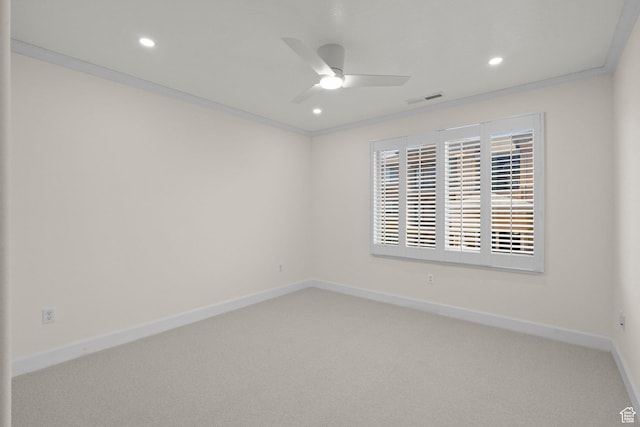 923 W 965 N, Orem, UT 84057 - unfurnished room featuring crown molding, a ceiling fan, carpet floors, baseboards, and recessed lighting