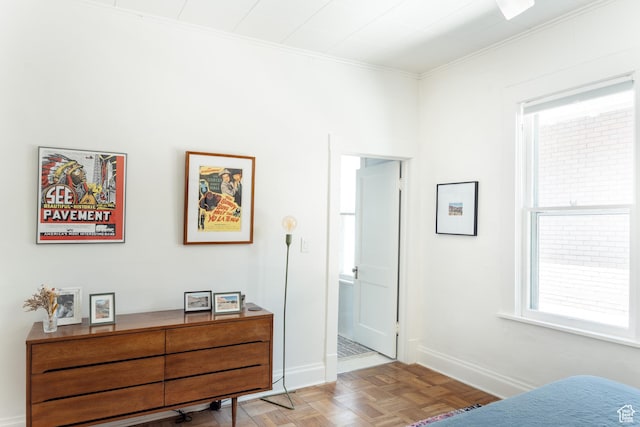 336 S Douglas St S, Salt Lake City, UT 84102 - bedroom featuring ornamental molding, baseboards, and ensuite bathroom