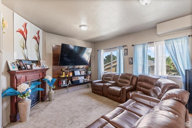 6731 S Ticklegrass Rd W, West Jordan, UT 84081 - living area with carpet flooring and a wall mounted AC