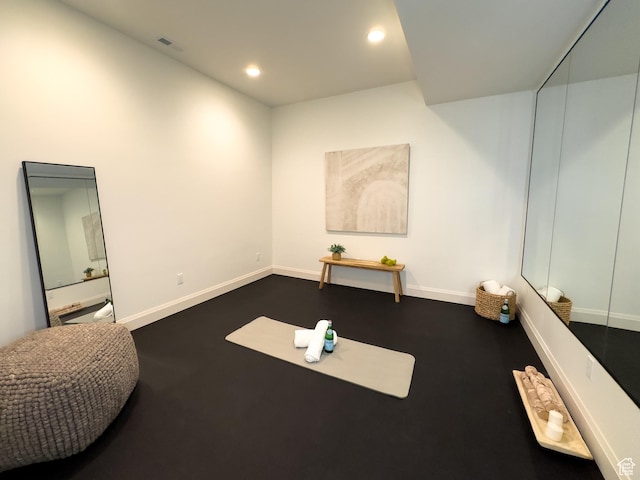 4893 W Ridge Rock Cir, Herriman, UT 84096 - workout room featuring baseboards, recessed lighting, and carpet