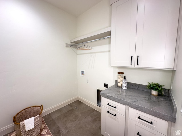 4893 W Ridge Rock Cir, Herriman, UT 84096 - laundry area with cabinet space, hookup for a washing machine, baseboards, and electric dryer hookup