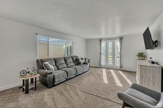 953 E 100 S, Layton, UT 84041 - living room featuring baseboards, light colored carpet, and a textured ceiling