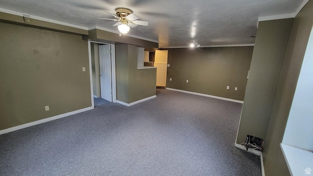 902 W 500 N, Provo, UT 84601 - finished below grade area featuring ceiling fan, ornamental molding, and baseboards