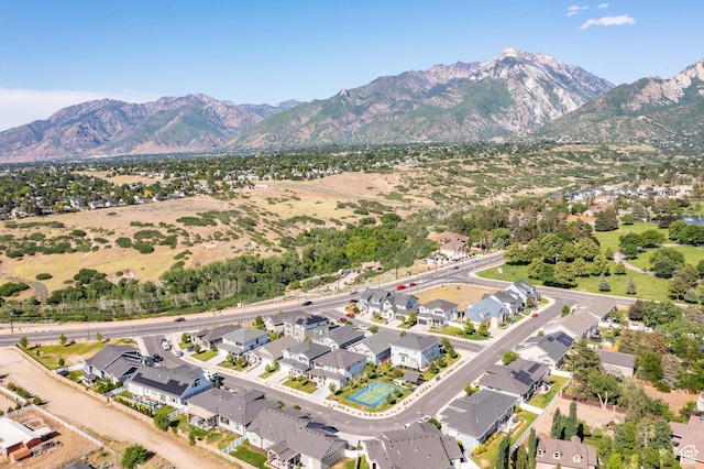 10685 S Dielsdorf Rd E, Sandy, UT 84092 - aerial overview of property's location with nearby suburban area and a mountain backdrop