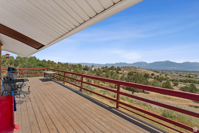 8043 W Hi Country Rd S, Herriman, UT 84096 - wooden terrace with a mountain view