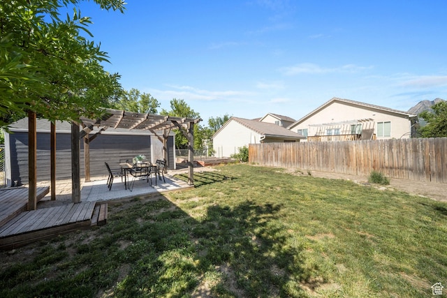 5111 S 1000 E, Murray, UT 84117 - view of yard featuring a pergola, a patio area, and a deck