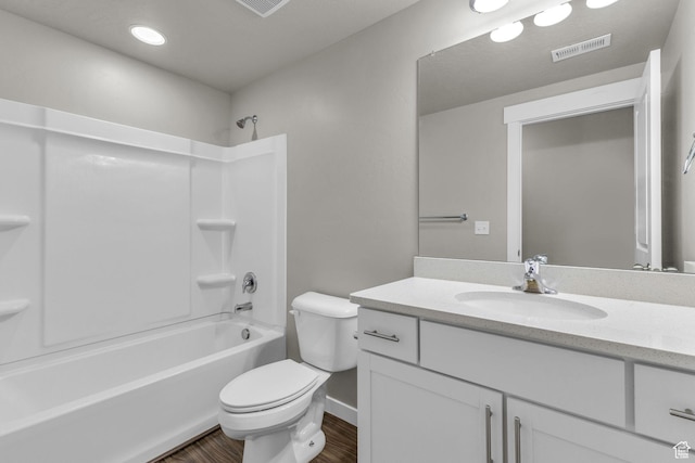 4957 N Marble Fox Way E Unit 118, Lehi, UT 84043 - bathroom with toilet, wood finished floors, vanity, bathtub / shower combination, and baseboards