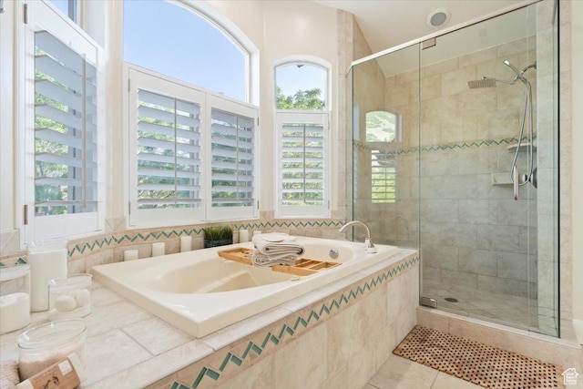 1784 E Ellerbeck Ln, Draper, UT 84020 - full bathroom with a shower stall, healthy amount of natural light, and a garden tub