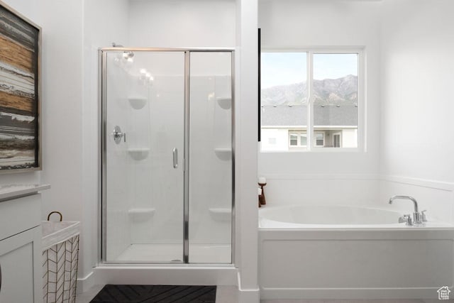 4286 W 1600 S Unit 301, Ogden, UT 84404 - full bath with a stall shower, a mountain view, and a bath