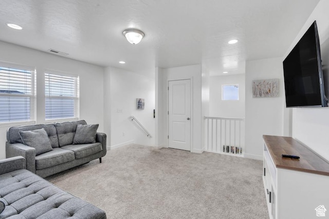 873 S Sunflower Ln W, Mapleton, UT 84664 - living area with plenty of natural light, light carpet, recessed lighting, and baseboards