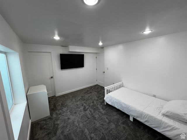 873 S Sunflower Ln W, Mapleton, UT 84664 - bedroom featuring dark colored carpet, recessed lighting, and baseboards