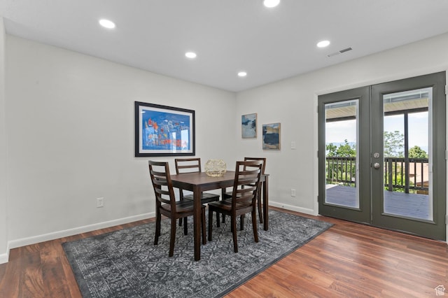 383 N 835 E, Lindon, UT 84042 - dining room with french doors, wood finished floors, baseboards, and recessed lighting