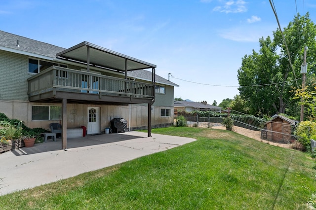 383 N 835 E, Lindon, UT 84042 - back of house featuring a patio, brick siding, a deck, and a shingled roof
