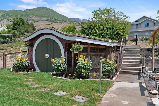 383 N 835 E, Lindon, UT 84042 - view of front facade with a mountain view, board and batten siding, and stairs