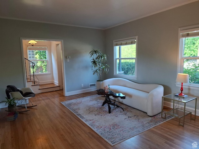 1130 S 1300 E, Salt Lake City, UT 84105 - sitting room featuring wood finished floors and crown molding