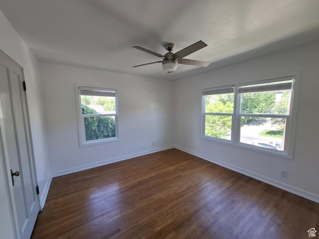 1130 S 1300 E, Salt Lake City, UT 84105 - spare room featuring dark wood finished floors and a ceiling fan