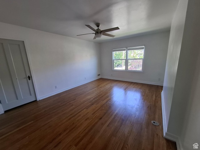 1130 S 1300 E, Salt Lake City, UT 84105 - unfurnished room with a ceiling fan and dark wood-style floors