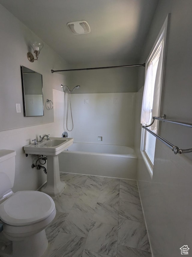 1130 S 1300 E, Salt Lake City, UT 84105 - bathroom with shower / bathtub combination and marble finish floors