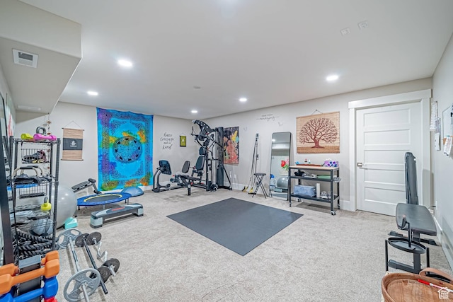 11517 N Perspective Dr, Hideout, UT 84036 - exercise area featuring recessed lighting, carpet flooring, and baseboards