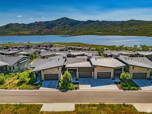 11517 N Perspective Dr, Hideout, UT 84036 - aerial view of residential area featuring a water and mountain view
