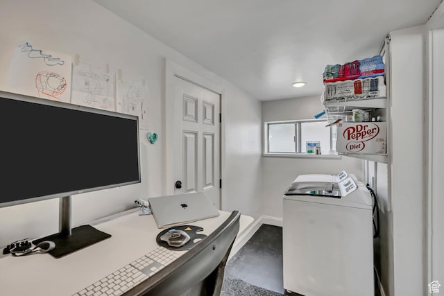 119 E 400 S, Provo, UT 84606 - laundry area with an office area, baseboards, and separate washer and dryer