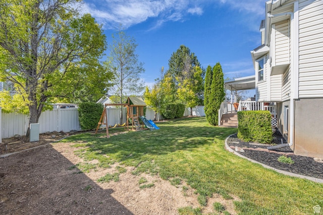 5419 S 4125 W, Roy, UT 84067 - view of yard with a playground and a deck