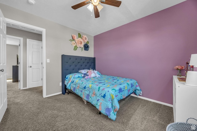 5419 S 4125 W, Roy, UT 84067 - bedroom with carpet floors, baseboards, and ceiling fan